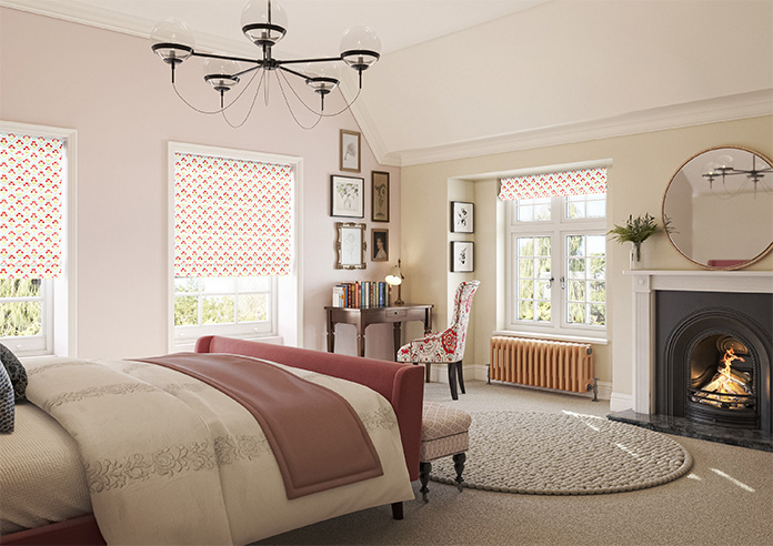 Chatsworth, Scarlet Red - Motorised Roman Blind - Image 6